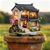 Generic Casa da giardino zen asiatica in acrilico, decorazione acrilica per interni ed esterni, idea regalo per ornamenti di fiori in vaso e abbellimento del paesaggio, adatto per cortili e prato