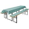 Brandsseller Set Birreria 3 Pezzi - 2 Cuscini Imbottiti per Panche 220x25 cm e 1 Tovaglia 240x90 cm - Ideale per Sagre, Giardino, Feste all'Aperto - Verde a Quadri