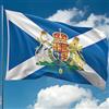 KASKANA Bandiera scozzese di Sant'Andrews Saltire con stemma reale, stampa digitale fronte/retro, poliestere spesso 110 denari, doppia cucitura, 2 occhielli in ottone, grande 1,5 x 0,9 m