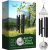 Nature's Melody Aureole Tunes Campane a vento da esterno con 6 tubi sintonizzati su scala pentatonica C, 100% alluminio antiruggine, finitura a polvere, gancio a S, regalo commemorativo o giardino zen