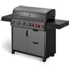 Enders Hyde 6 SIKR Turbo Barbecue a Gas con 6 Bruciatori, 2 Zone Turbo Fino a 800 °C, Backburner a Infrarossi e Fornello Laterale, Superficie di Cottura 96 x 42 cm #804433