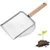 Generic Setaccio per terreno da giardinaggio, 2,8 mm, in acciaio inox, con manico in faggio, per sabbia/sporco/roccia, paletta per invasatura [argento]