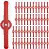 Generic 50 lame di ricambio per decespugliatore, in plastica, universali, accessori per tagliaerba (rosso)