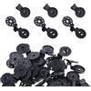 Generic 100 clip per telo, in plastica, rotonde, per parasole, rete anti uccelli, copertura per giardino e serra, accessori sicuri antivento riutilizzabili (nero)