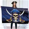 KASKANA Bandiera Dei Pirati 90 X 150 Cm Con Occhielli, Grande Bandiera Dei Pirati Per Bambini, Stampa Digitale Vivida, Bandiera Jolly Roger, Doppia Cucitura