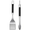 Weber Premium Set di Utensili da Barbecue - Grande, 2 Pezzi in Acciaio Inox, Incluse pinze per SUP. cotturare e spatole (46 cm), con pratiche Maniglie, Lavabili in lavastoviglie - Argento(6763)