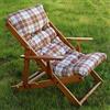 MASLEGNO POLTRONA SEDIA SDRAIO RELAX 3 POSIZIONI IN LEGNO PIEGHEVOLE CUSCINO IMBOTTITO H 100 CM SOGGIORNO CUCINA SALONE DIVANO ARMCHAIR SOFA' (MARRONE)