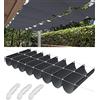 Woace Vela Ombreggianti Onda Retrattile 3x3m Tenda da Sole per Esterno Vele Ombreggiante Impermeabile Telo Parasole con Occhiellato Protezione UV Tenda Vela per Giardino Balcone Terrazza Grigio scuro