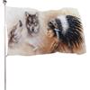 NIBABAEU Striscione decorativo per la casa, con bella donna indiana con stampa lupo, decorazione per giardino, cortile, prato, 90 x 150 cm