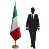 FLAGLAND Bandiera nazionale Italia con palo e piede stabile - ideale per ambasciate, consolati, uffici ufficiali, riunioni diplomatiche e cerimonie istituzionali. Codice CN7-IT-L
