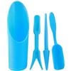 Generic Set di 4 mini attrezzi da giardino blu per la cura delle piante grasse Kit di plastica per bonsai Terriccio da interno per piante grasse in miniatura giardinaggio per piantare fiori