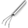 Generic Mini rastrello a mano in acciaio inox, rastrello compatto da giardino, strumento portatile per il suolo per piante da interno, cactus succulenti, accessorio per aerazione per balconi, container e