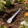 Generic 2 mini rastrelli a mano in acciaio inossidabile, strumento da giardinaggio per bonsai a doppia testa, per allentare e pressare il terreno, piccolo rastrello portatile per vasi da interni, balcone e