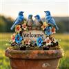 Generic Bluebirds - Paletto da giardino in acrilico appollaiato, decorazione da giardino in acrilico per interni ed esterni, idea regalo per ornamenti in vaso di fiori e abbellimento del paesaggio, adatto per