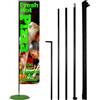 Anley Set di aste per bandiera rettangolo Anley in piuma - Set di aste per banner flutter assemblato con borsa per il trasporto - Adatto per bandiere in piuma 2,5F X 8Ft (non incluse) - SOLO pennone