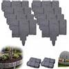 Generic Confezione da 8 recinzioni flessibili da giardino, effetto pietra, bordo paesaggistico, con giunti ad incastro, decorazione per aiuole in PP resistente alle intemperie, per cortile e prato, grigio