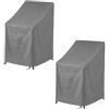 Vailge Coprisedia impilabile da patio, 100% impermeabile, resistente, per mobili da giardino, adatto per 4-6 sedie da pranzo impilabili, confezione da 2, 91 x 71 x 119 cm, grigio