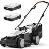 Litheli Tagliaerba Tosaerba a Batteria 37cm, Brushless, Altezza Regolabile 25-75mm, Fino a 300m², Sacco 40L, Tosaerba Elettrico con 2 x 4.0Ah Batterias