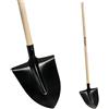 Crisalide® - Badile Nero Super Resistente In Acciaio 30x29 cm, Completo Di Manico In Legno Da 135cm, Versatile per Uso Agricolo, Giardinaggio e Lavori Pesanti, Multiuso, Pala da Neve,