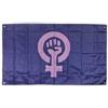 Pandiui23 Bandiera Feminist grande 150 x 90 cm, bandiera femminista per balcone con 4 occhielli e 4 fascette per cavi (Feminist)