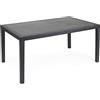 Saturnia Ipae-Progarden - Tavolo Fisso Intrecciato Stile Rattan, Plastica, Colore Antracite Pri16 150X72X90 Cm
