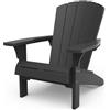Keter Alpine Adirondack Sedia da Esterno, Dotata di Portabicchiere, Ideale per Giardino e Terrazzo, 80x93x93H xm, Grigia