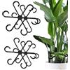 Generic Clip di supporto per piante da giardinaggio, 4 pezzi, impugnatura morbida, supporto regolabile con 4 misure, graticcio per la crescita delle piante, accessori per piante da interno ed esterno (nero)