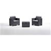 Bica 9073.4 Set Nebraska Salottino 2 Posti, Antracite, 155 x 150 x 79 cm