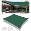 Woace Vela Ombreggiante Impermeabile Tenda da Sole per Esterno Vele Ombreggianti Rettangolare Telo Parasole con Anello D Corda Protezione UV Tenda a Vela per Giardino Balcone Terrazza Verde Scuro 3x4M