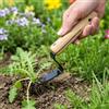 Generic Utensile da giardino con manico in legno, estrattore manuale per erbacce con base a leva per rimozione risparmio di lavoro, sollevatore profondo per radici profonde in acciaio inossidabile per denti