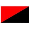 XVBCDFG Bandiera 1,9 x 1,5 m (senza penna) 9,5 x 1,5 m, rosso e nero, bandiera anarchica per dormitorio, uomo, grotta, protesta