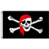 Faderr Bandiera pirata Jolly Roger, 60 x 90 cm, per feste all'aperto e pirata, striscione con teschio KTV, decorazione per Halloween, resistente allo sbiadimento ai raggi UV (3)