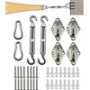 AMDXD Accessori per tenda da sole, M8, set di fissaggio per tenda parasole in acciaio inox 304, resistente, set di ganci da soffitto, montaggio semplice, per giardino e balcone, 40 pezzi