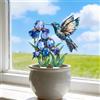 Generic Palo per piante in vaso in acrilico blu, ornamento decorativo per vasi da fiori interni ed esterni, regalo ideale per abbellire il giardino e il prato (AB-097)