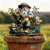 Generic Gnomo con scoiattoli in acrilico da giardino, decorazione acrilica per interni ed esterni, idea regalo per ornamenti in vaso di fiori e abbellimento del paesaggio, adatto per cortili e prato