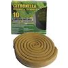 VERDELOOK | Citronella Zampirone per Giardino, diametro 11 cm altezza 0.4 cm, da Utilizzare all'Aperto, Citronella Zanzare