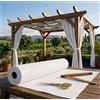Byour3 - Telo Fascia Onda Ombreggiante Per Gazebo -stoffe al metro Frangisole Frangivento Anti Uv Tessuti Per Tende Da Sole Pergole Per Copertura Solare Traspirante Impermeabile No Pvc (Bianco, 100cm)