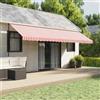 Runheo Tenda da sole a righe rosse e bianche, 6 x 3,5 m, 100% poliestere, impermeabile, resistente ai raggi UV, resistente alle intemperie, protezione solare per giardino, balcone, tettoia