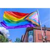 Generic Bandiera Progress Pride, 0,9 x 1,5 m, decorazioni arcobaleno per il gay pride, colori vivaci, poliestere resistente, per sfilate, decorazioni da parete ed eventi all'aperto
