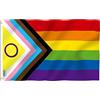 Anley Fly Breeze 3x5 piedi New Intersex Inclusive Progress Pride Flag - Intestazione in tela e doppie cuciture - Bandiere arcobaleno LGBT Transgender in poliestere con occhielli in ottone