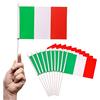 PHENO FLAGS Bandierina dell'Italia - Bandiera italiana 12,7 x 20,32 cm - Bandiera con asta di 30cm - 10 bandierine per ogni set -poliestere