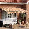 Kaloriko Tenda da sole retrattile con LED 3,5 x 2,5 m per esterni, parasole estensibile con bracci robusti, design semi-cassettato, controllo manuale o motorizzato, protezione UV