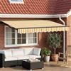Kaloriko Tenda parasole retrattile con LED 3 x 2,5 m per giardini e terrazze, copertura estensibile, sistema manuale o motorizzato, design resistente in alluminio e tessuto