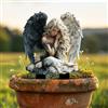 Generic Angelo addormentato con rose, palo da giardino in acrilico, decorazione acrilica per interni ed esterni, idea regalo per ornamenti di fiori in vaso e abbellimento del paesaggio, adatto per cortili e