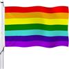 Aoihrraan Bandiera Arcobaleno 80x120cm Doppio Lato Vibrante Colore 7 Strisce Colorate Bandiere Per All'Aperto Feste Porch Decor Bandiere Nazionali Con 2 Grommets Robusti