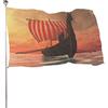 NIBABAEU Bandiera decorativa da giardino, bandiera da giardino, stampa vichinga, vele di lunga nave vichinga, bandiera da giardino, decorazione da appendere, 1,2 x 1,8 m, (120 x 180 cm)