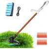 Litheli Tagliaerba a batteria da 20 V, 25 cm, con 30 lame in plastica, tagliabordi a batteria con batteria da 2,0 Ah, tagliaerba elettrico per giardino, cura del prato ed erbacce