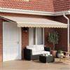 Kaloriko Tenda da sole retrattile con LED beige e bianco 4x3 m per patio e giardino, schermatura estensibile manuale o motorizzata con bracci cassonetti, protezione UV e illuminazione decorativa