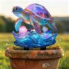 Generic Tartaruga marina galassia con meduse in acrilico da giardino, decorazione acrilica per interni ed esterni, idea regalo per ornamenti in vaso di fiori e abbellimento del paesaggio, adatto per cortili e