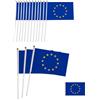 HSIXHAF 20 pcs Bandiera UE Stick,Bandiera UE,Mini bandiera UE,UE Bandierine,piccola bandiera degli UE,per eventi sportivi Memorial Day e celebrazioni nazionali,14X21 cm, Bandiere europee